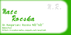 mate rocska business card